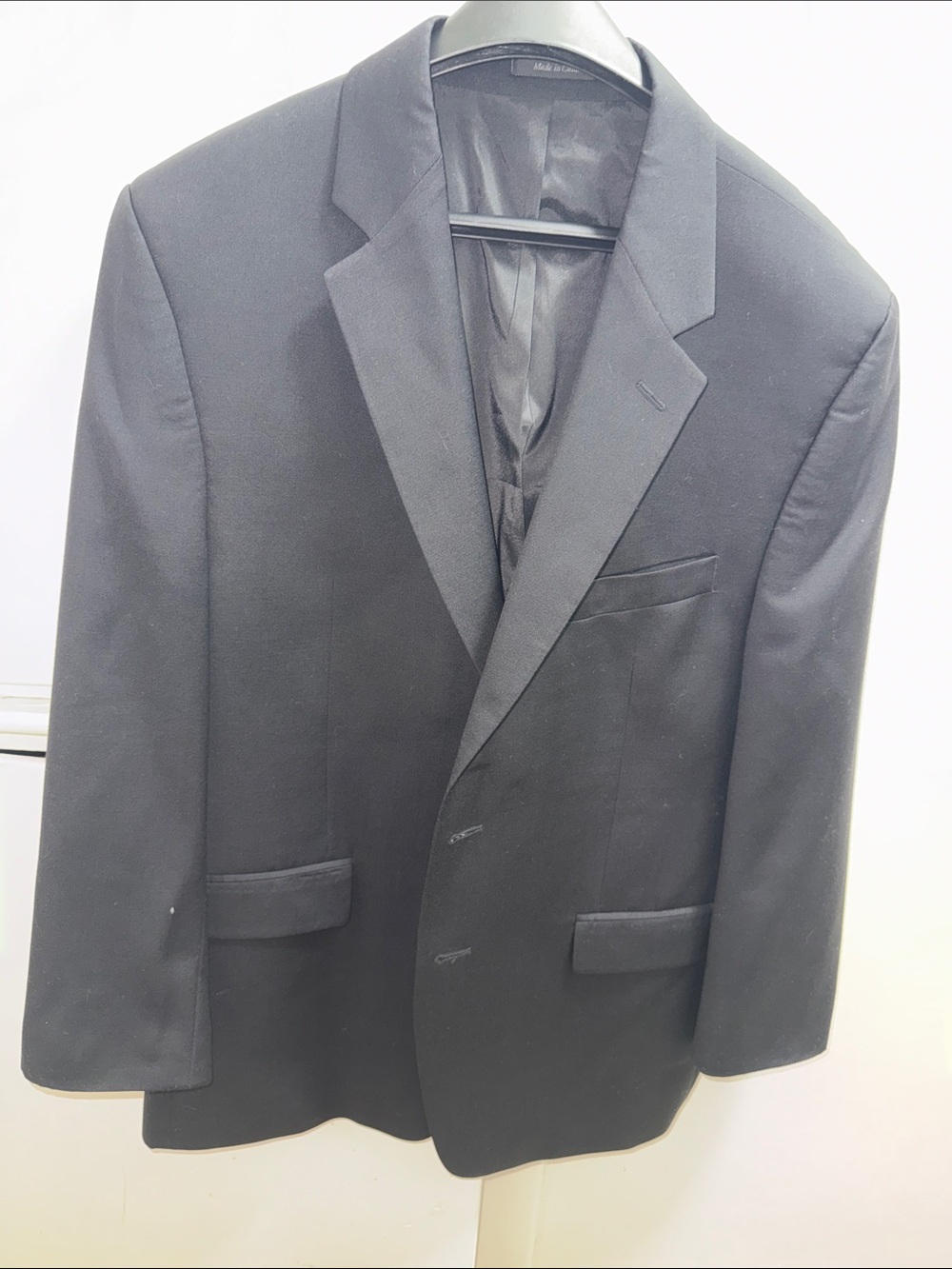 Lauren Ralph Men's Black Blazer Sport Coat Jacket 44R 100% Wool Lana Cana